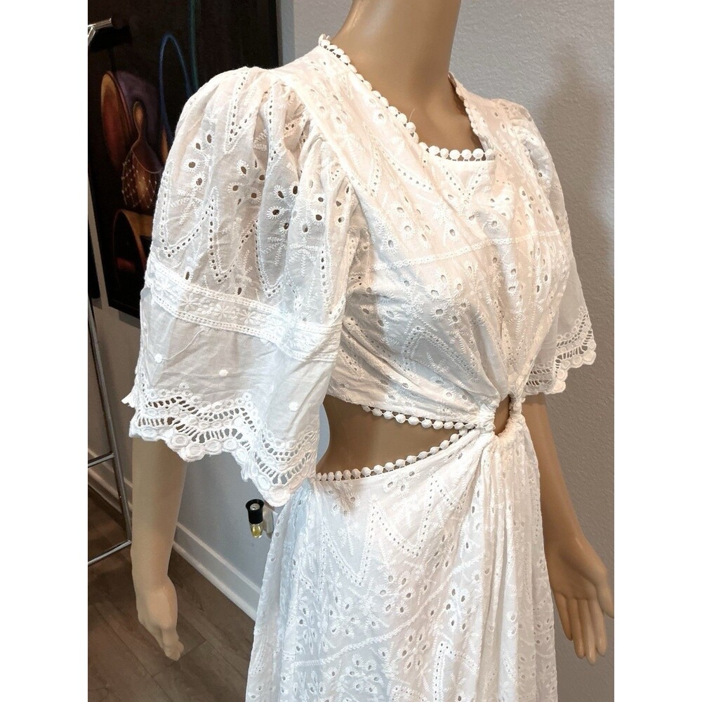 Mable White Merletto Eyelet Cut Out Maxi Dress - Medium NWOT - Picture 8 of 16